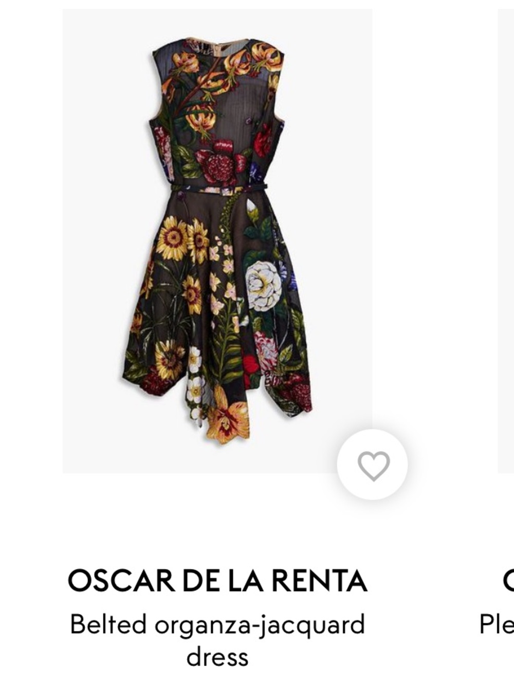 Oscar de la Renta Black Floral Asymmetrical Dress - New with tags!